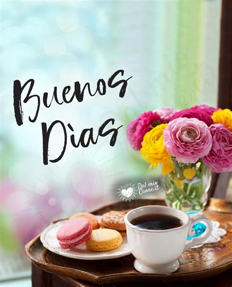 buenos dias flores y cafe.